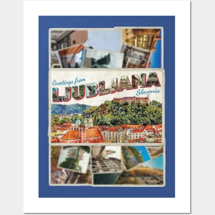 Greetings from Ljubljana in Slovenia Vintage style retro souvenir Posters and Art